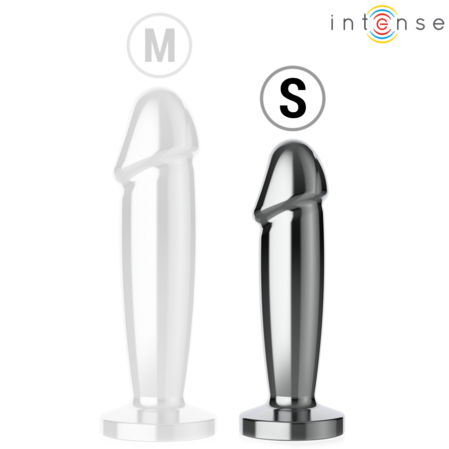 INTENSE - PLUG ANAL 10 VIBRACIONES METAL EN FORMA DE DILDO CON CONTROL REMOTO